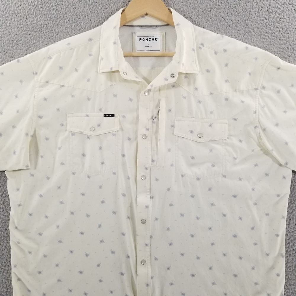 Poncho Shirt Mens XL Pearl Snap Western Performance Floral Regular Fit Outdoors